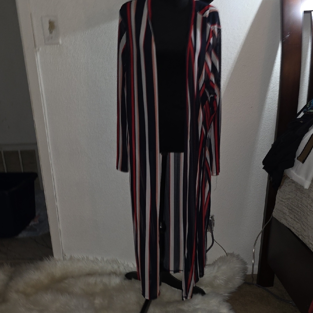 Striped Long Cardigan